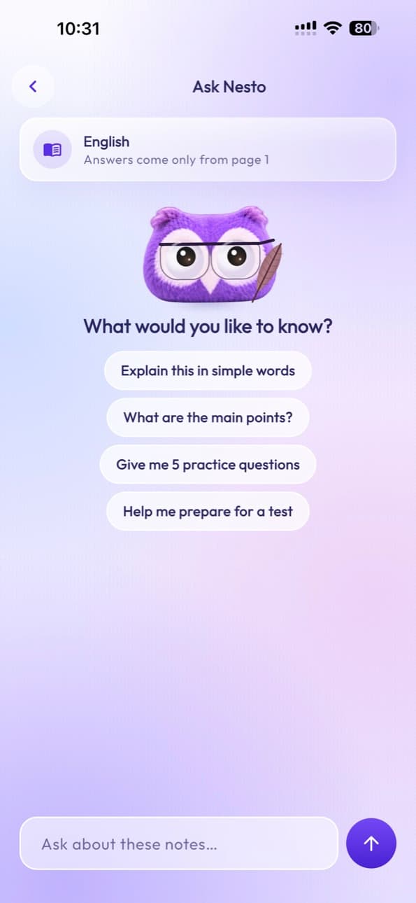 Ask Nesto explaining an equation step by step with a link to the page