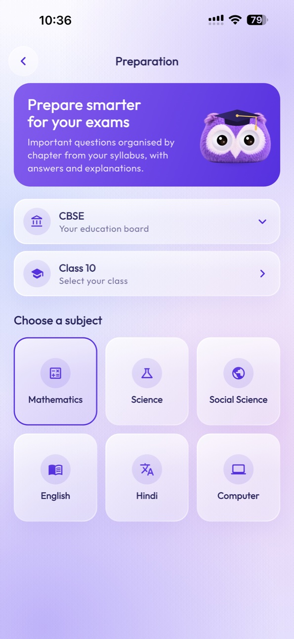 StudyNest Preparation screen on iPhone 15 Pro Max